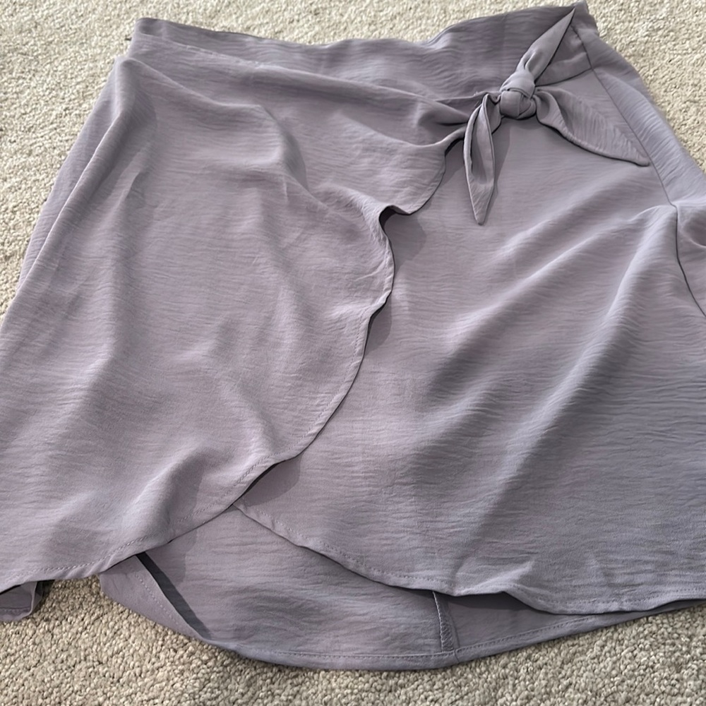 Purple knee length skirt